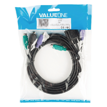VLCP59850B20 Vga kabel vga male+ 2x ps2 male - vga male+ 2x ps/2 male 2.00 m zwart Verpakking foto
